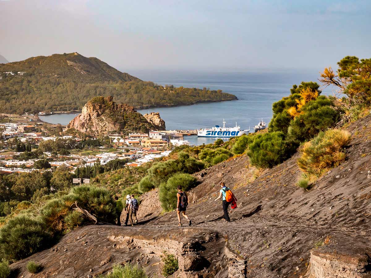 Beautiful coastal views, seen on one of the Aeolian Islands on a hiking tour