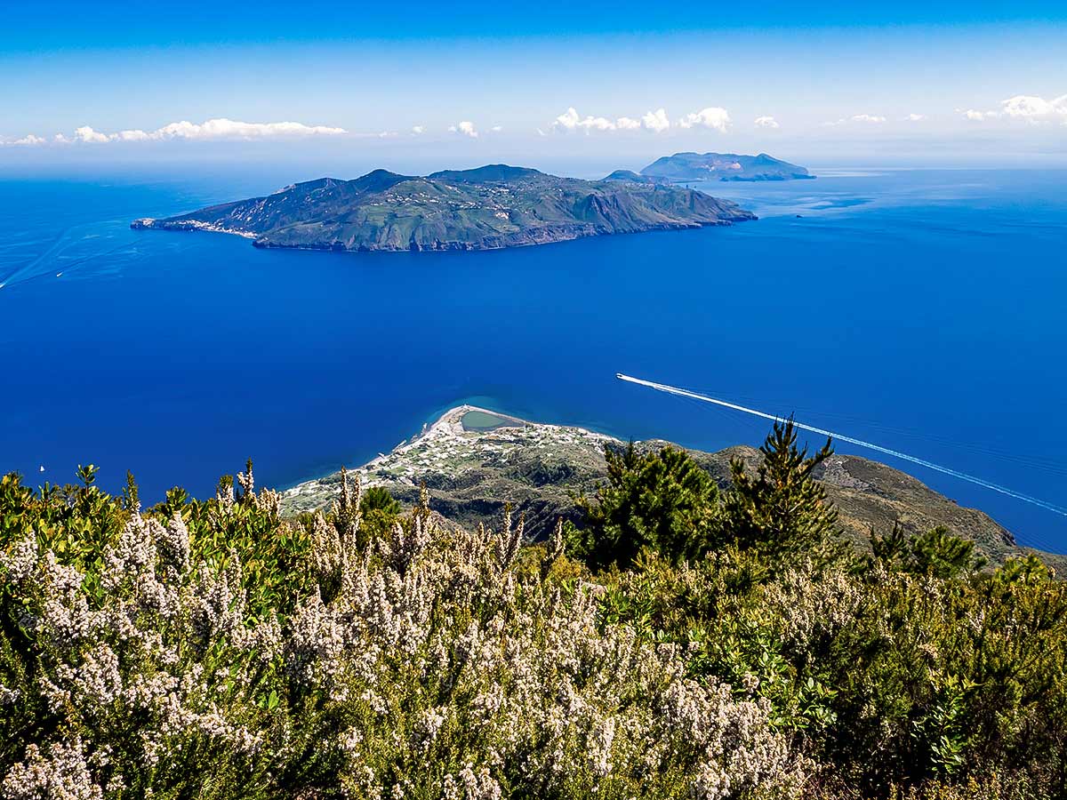 Beautiful views from one of Aeolian Islands, on Island to Island Hopping Tour