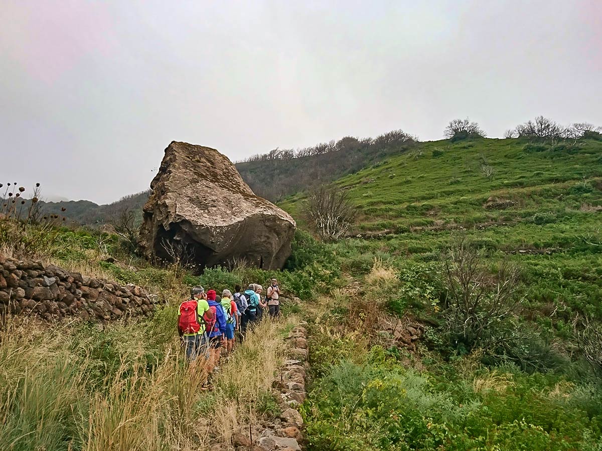 Group of hikers exploring the Pantelleria Island on a guided tour