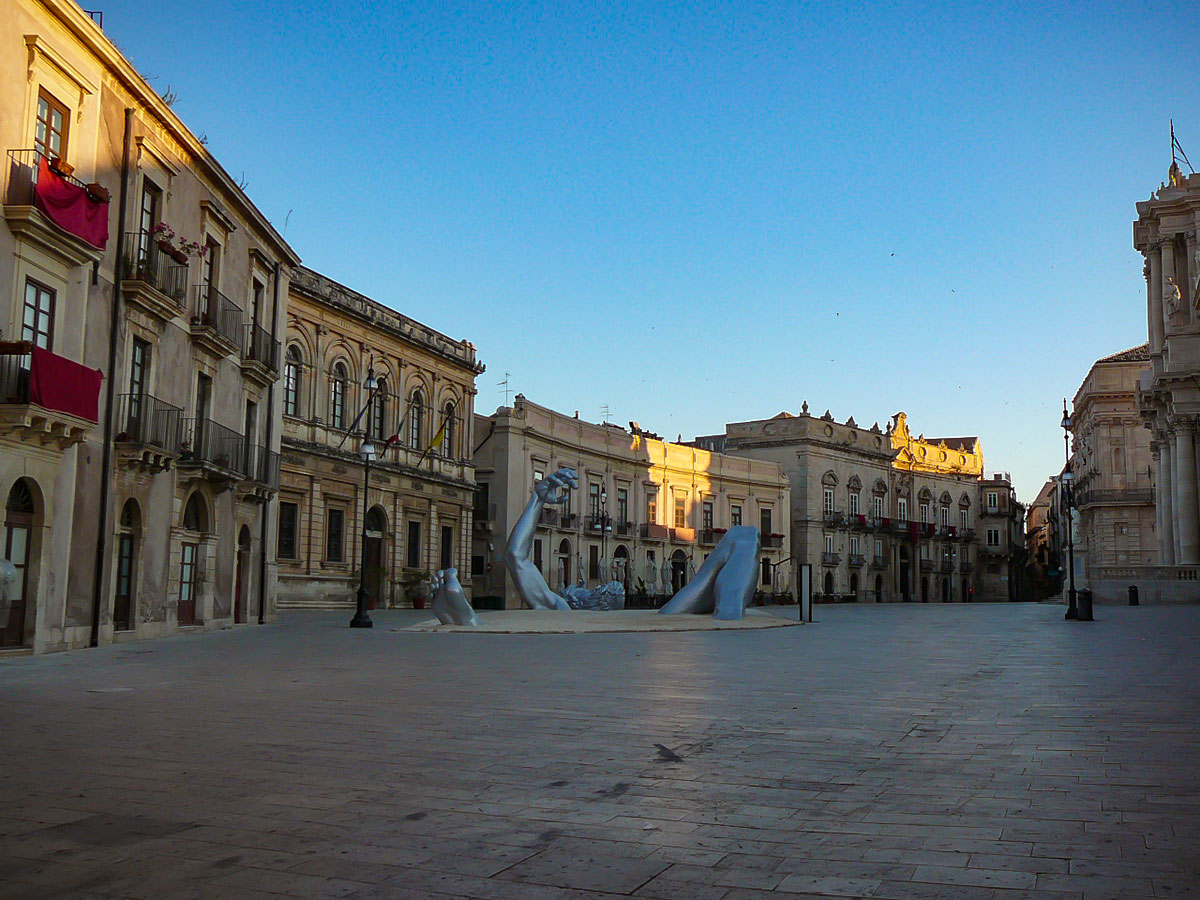 Interesting sculpture in Syracuse, Southern Sicily