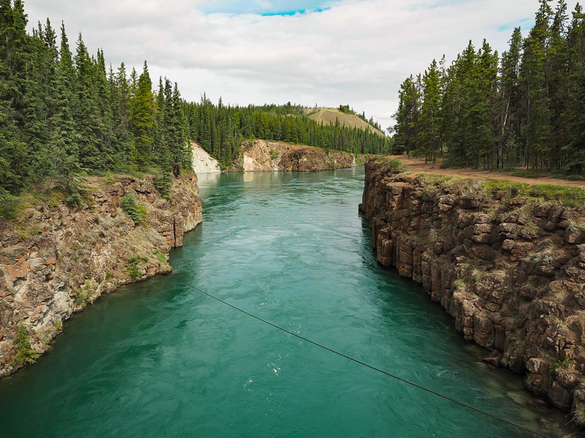 Miles Canyon near Whitehorse, visited on a guided tour from Rockies to Alaska