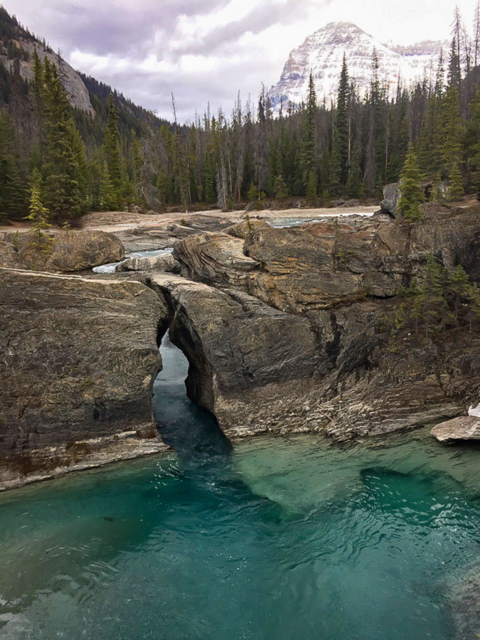 Natural Bridge in Banff (Alberta) visited on a tour from Rockies to Alaska with a guide