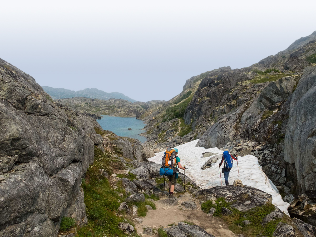 Crossing the Pass on Chilkoot Trail Tour with a guide