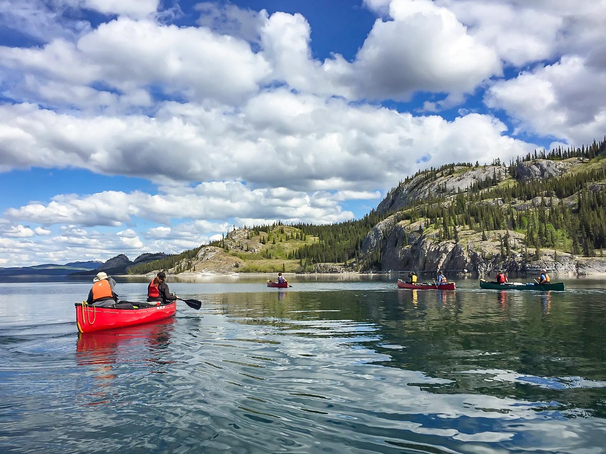 Yukon River Canoeing Tour includes crossing the Lake Laberge