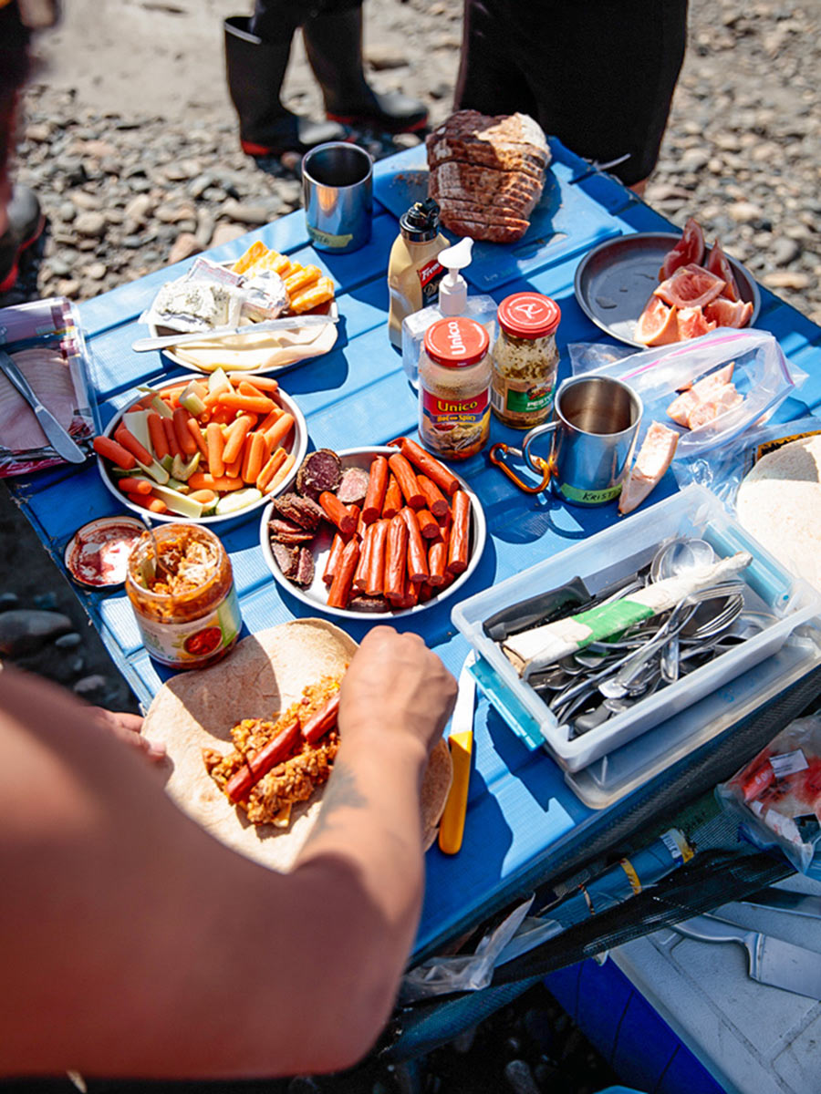 Lunch on the Yukon River Canoeing Tour