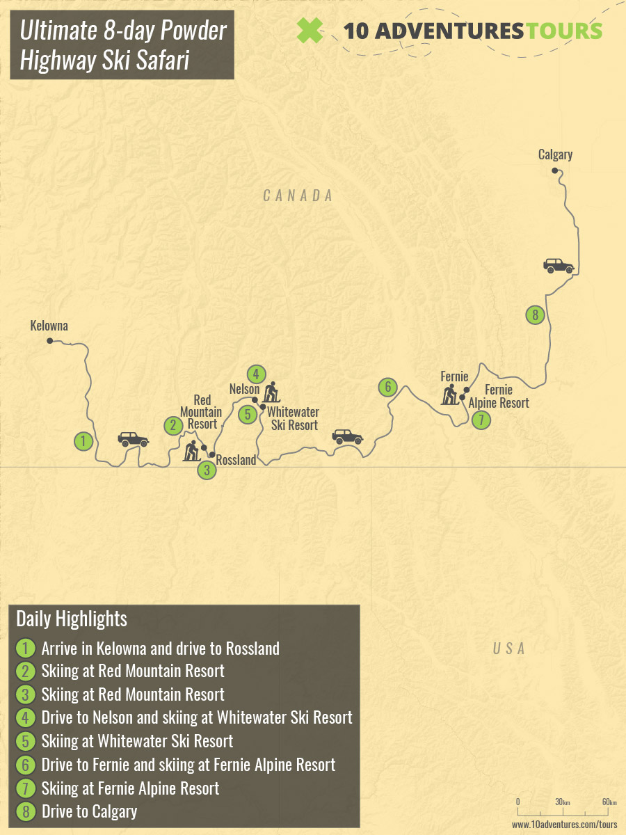 British Columbia Powder Highway 8day Skiing Tour (Canada)