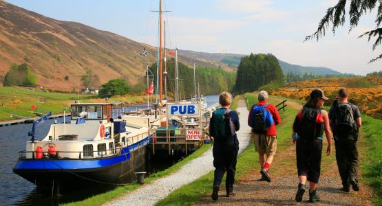 Group of walkers on Great Glen way in England