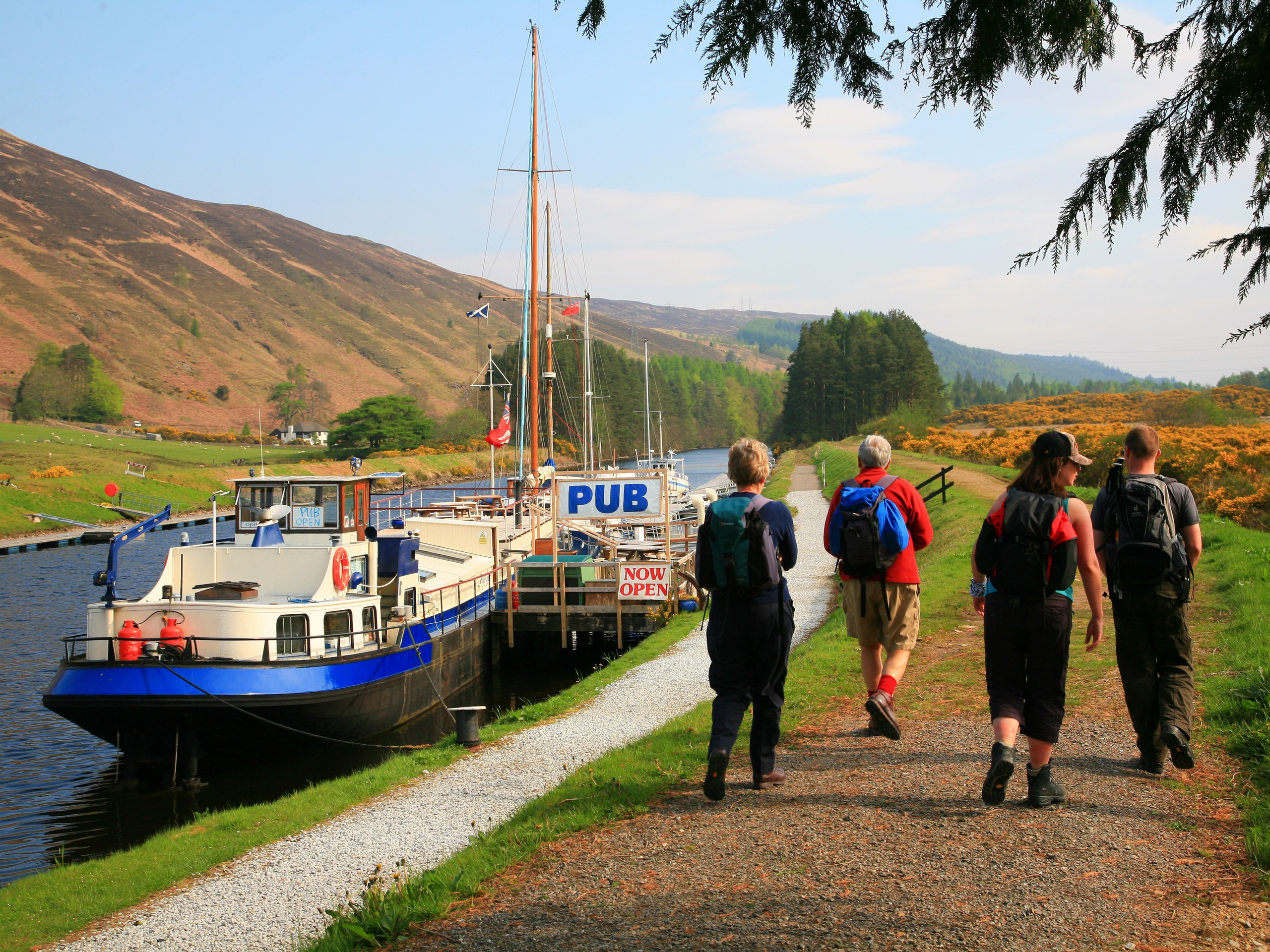 Group of walkers on Great Glen way in England