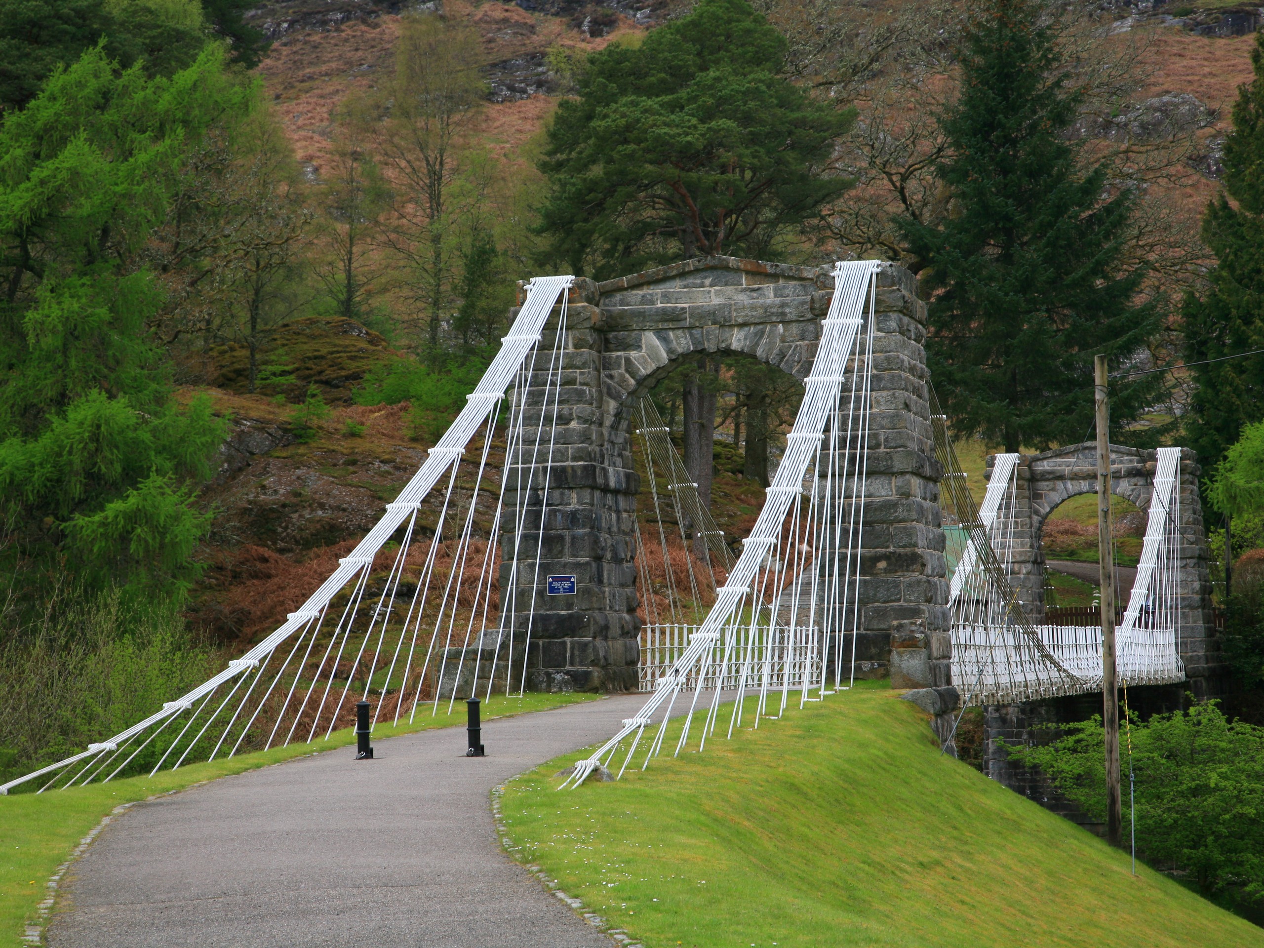 Crossing a bridge in England, along the Great Glen Way