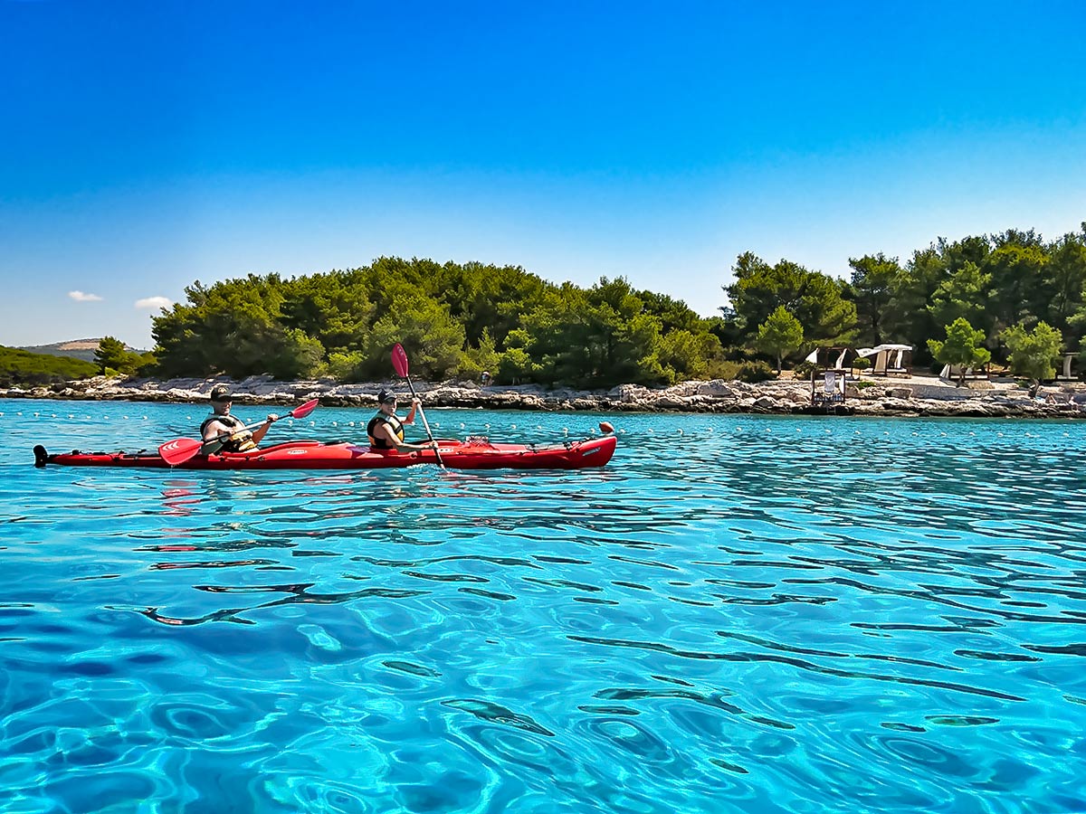 Kayaking near Pakleni Islands in Dalmatian Sea Croatia