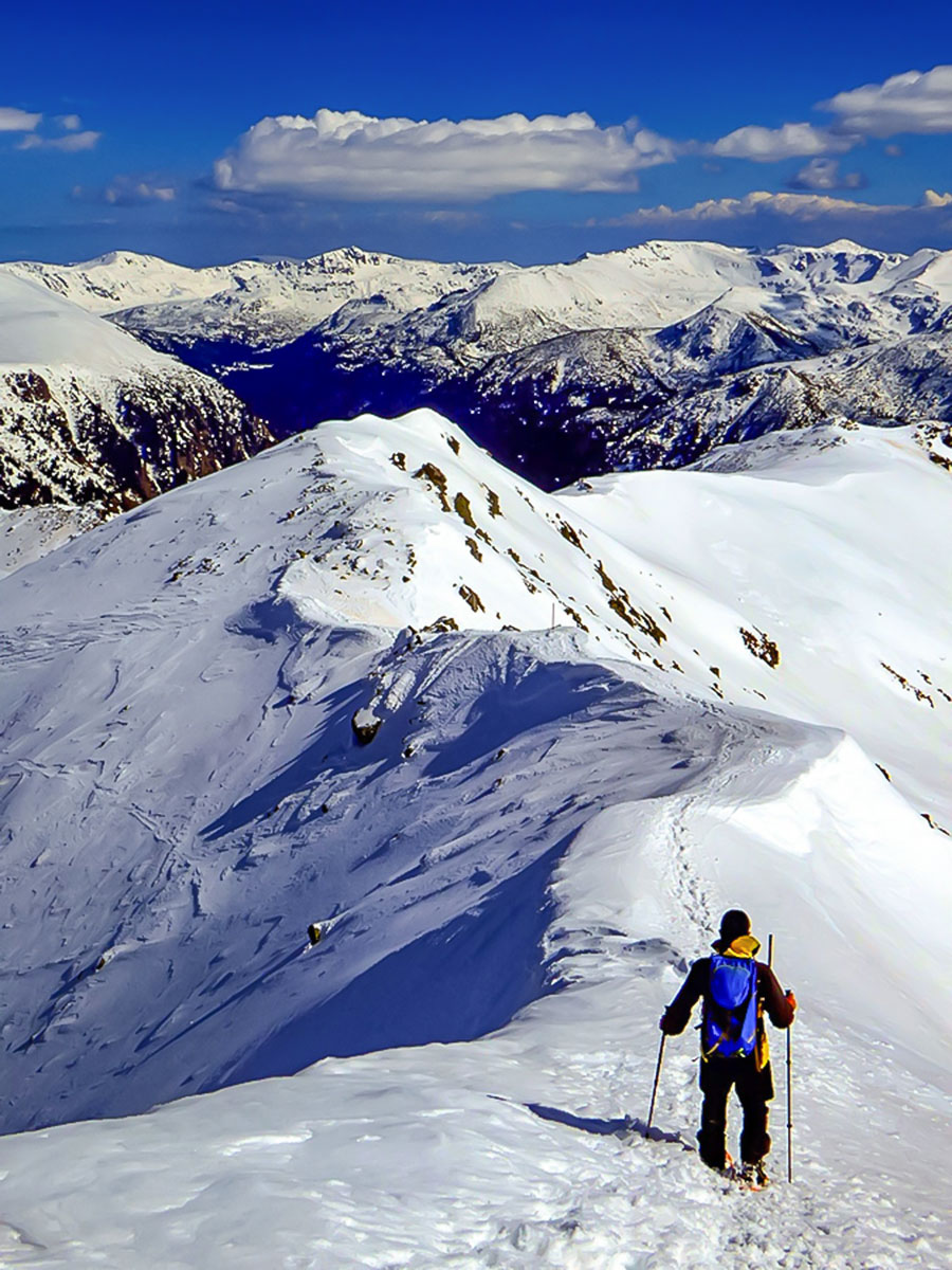 Snowshoeing tour in Bulgarias Mountains include some awesome mountain views