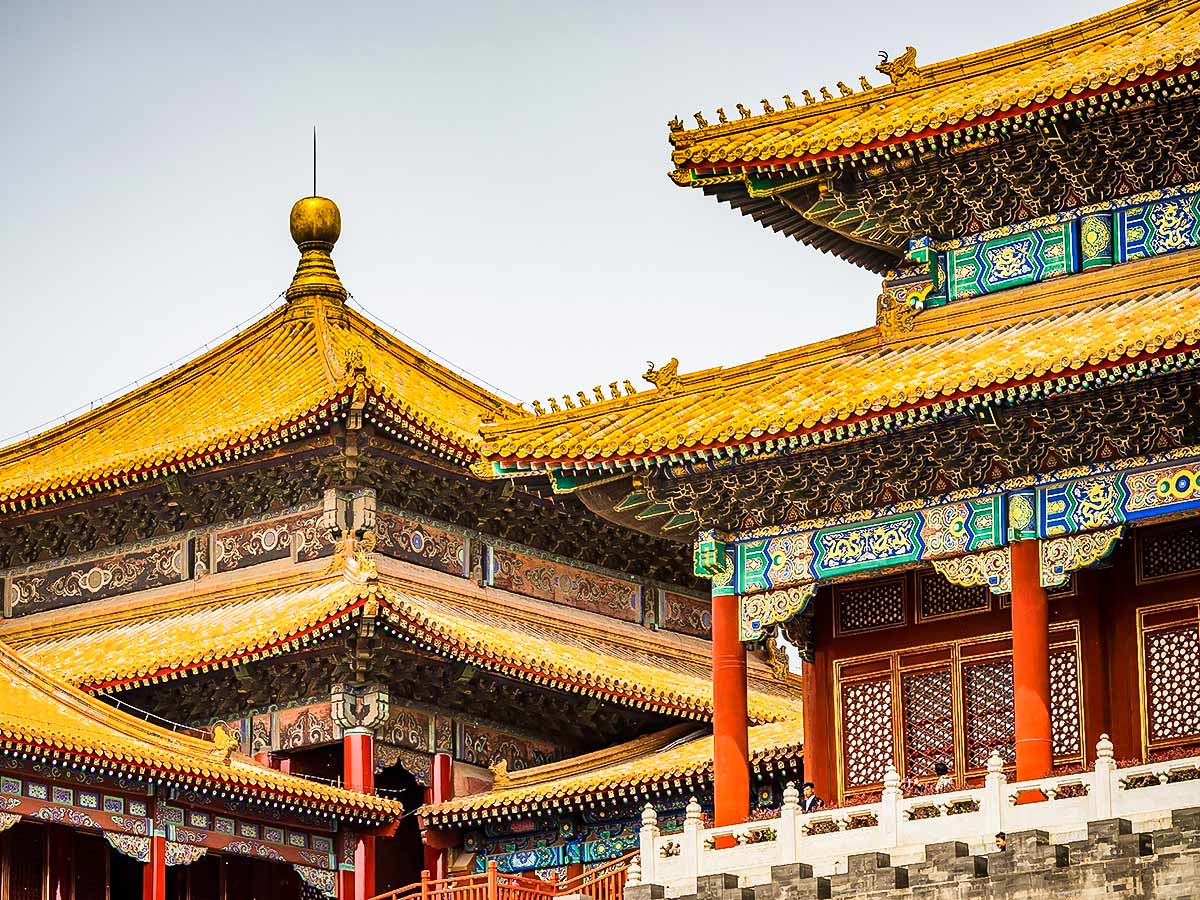 Yellow rooftops as seen on Walking the Great Wall Tour