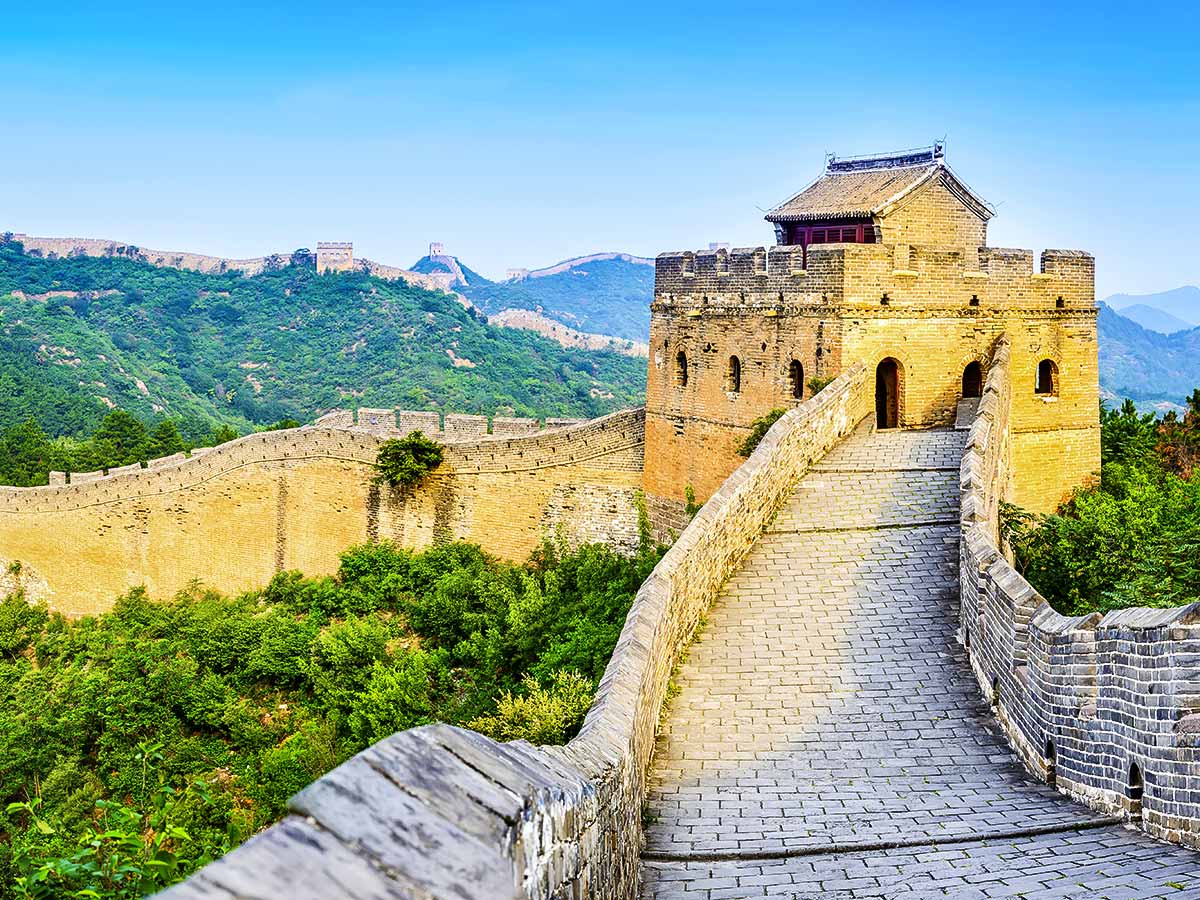 Panoramic photo of the Great Wall as seen on Walking the Great Wall Tour