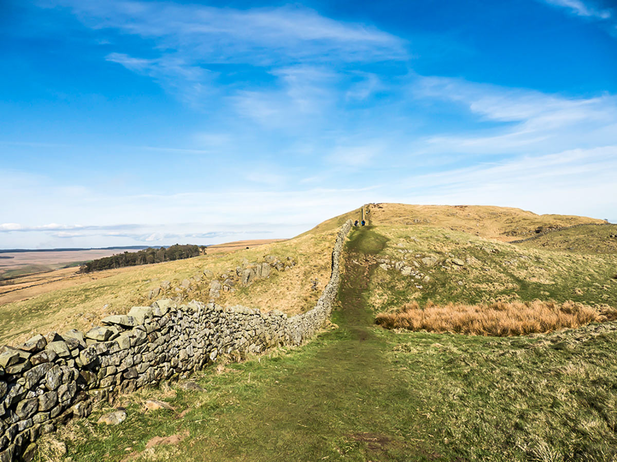 Views looking towards the west on the Hadrians Wall Path route in England