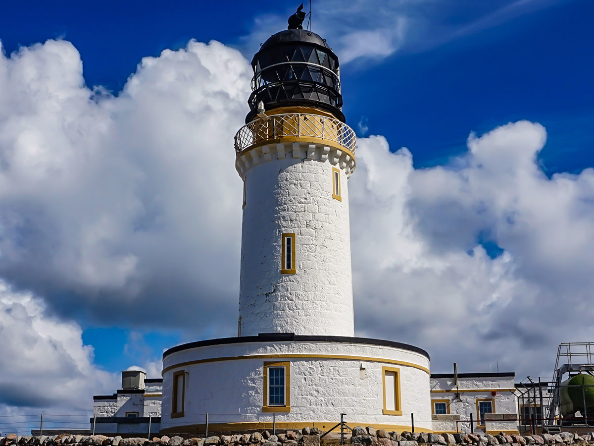 The lighthouse of the Cape Wrath visited on self guided North Highland Way tour