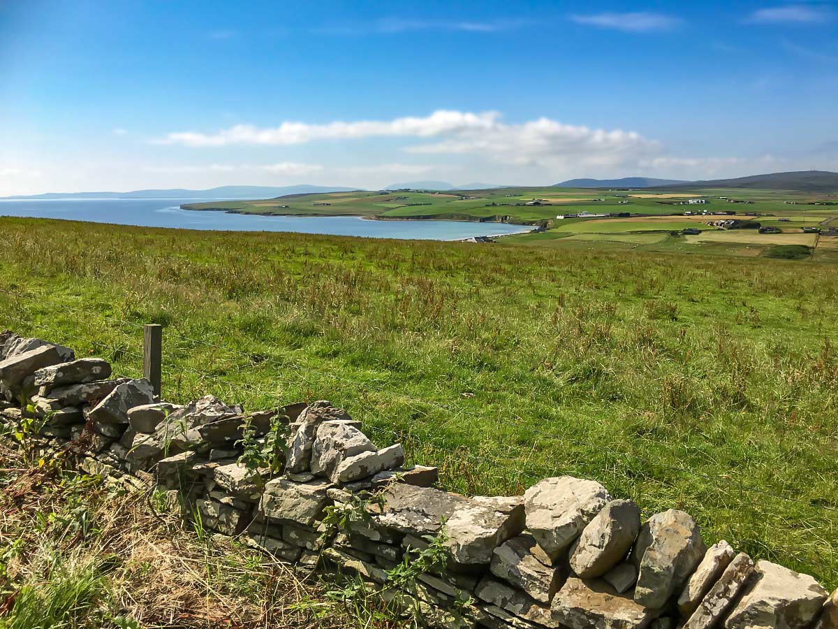 Scotdlands countrysides views near Orkney on North Highland Way