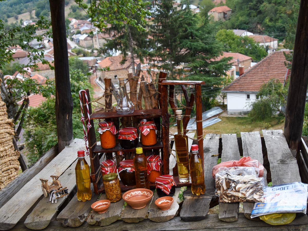 Hiking in Kosovo and Macedonia tour includes visiting the small traditional shop in Kuratica village near Ohrid