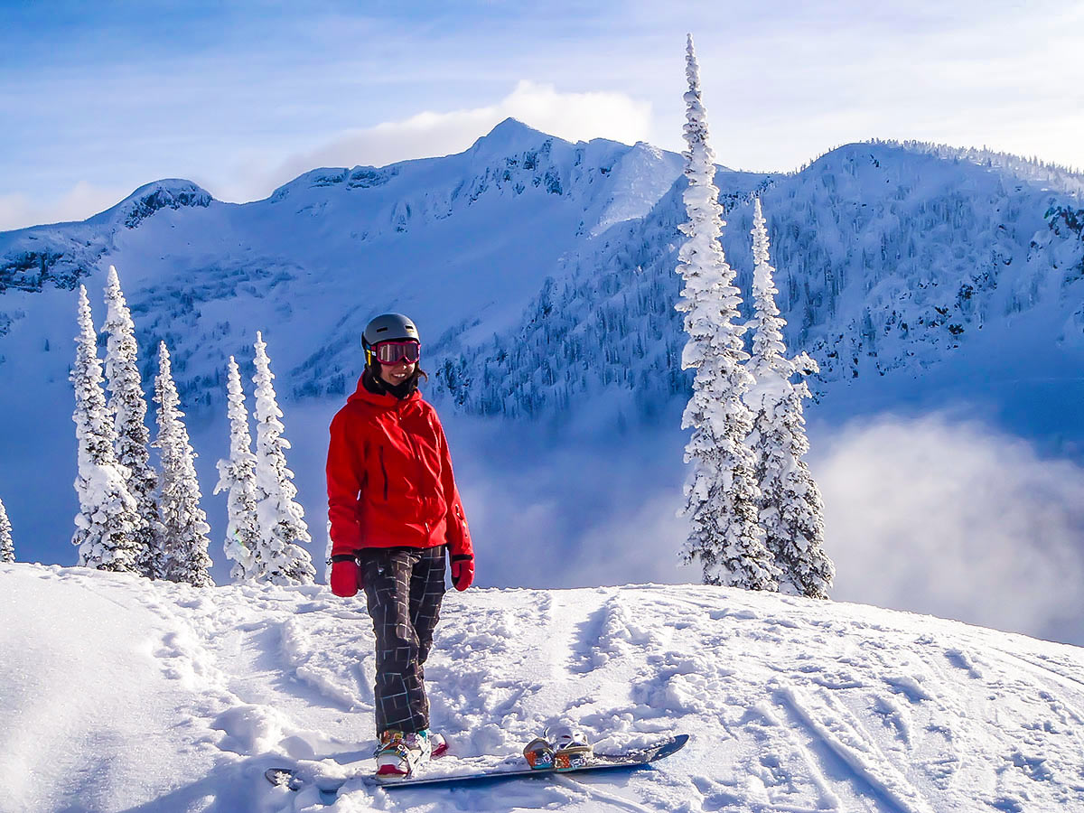 Happy skier on a guided backcountry ski tour