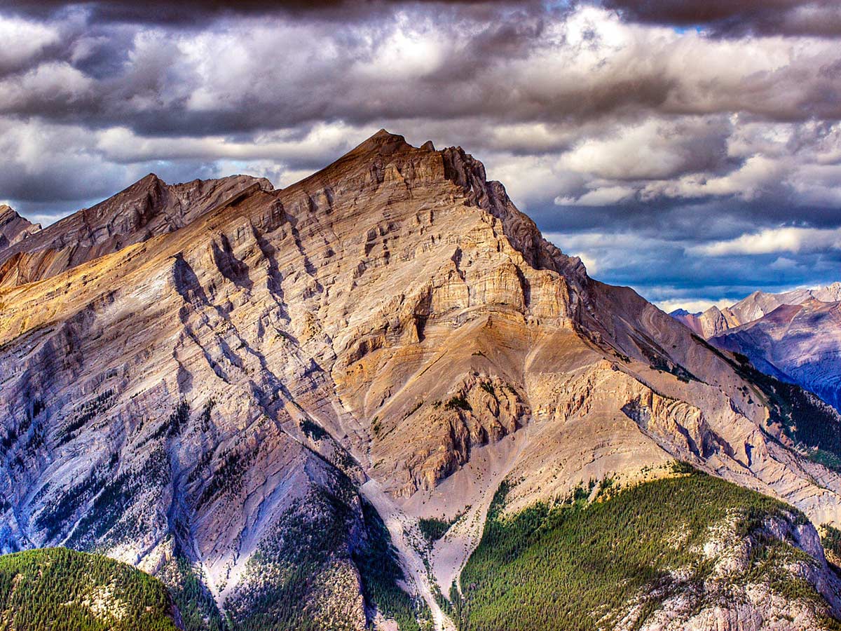 Cloudy sky above the Canadian Rocky Mountains in Canada