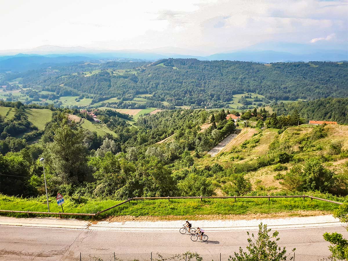 Road biking in Barolo on a self guided biking tour in Barolo Wine Land