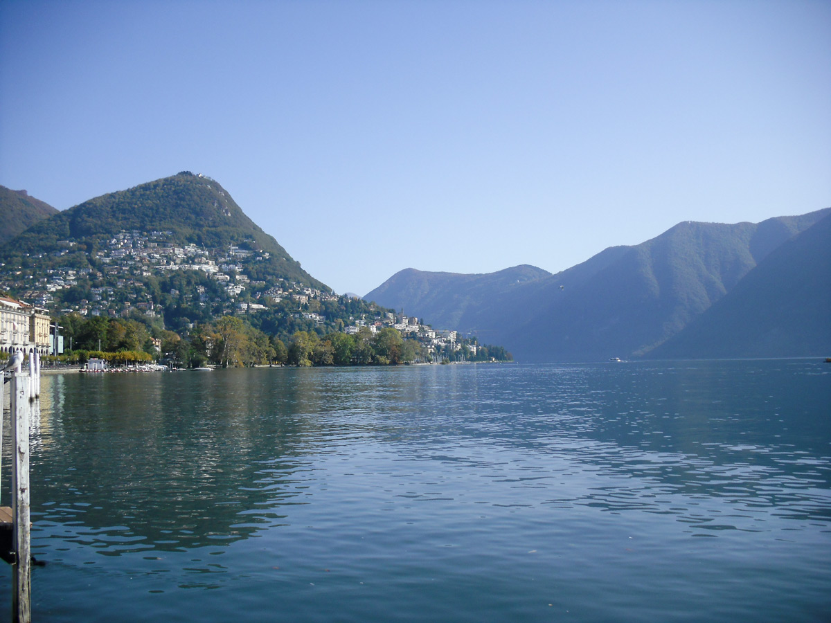 Views from the ferry on Lake Como Lombardy Italy