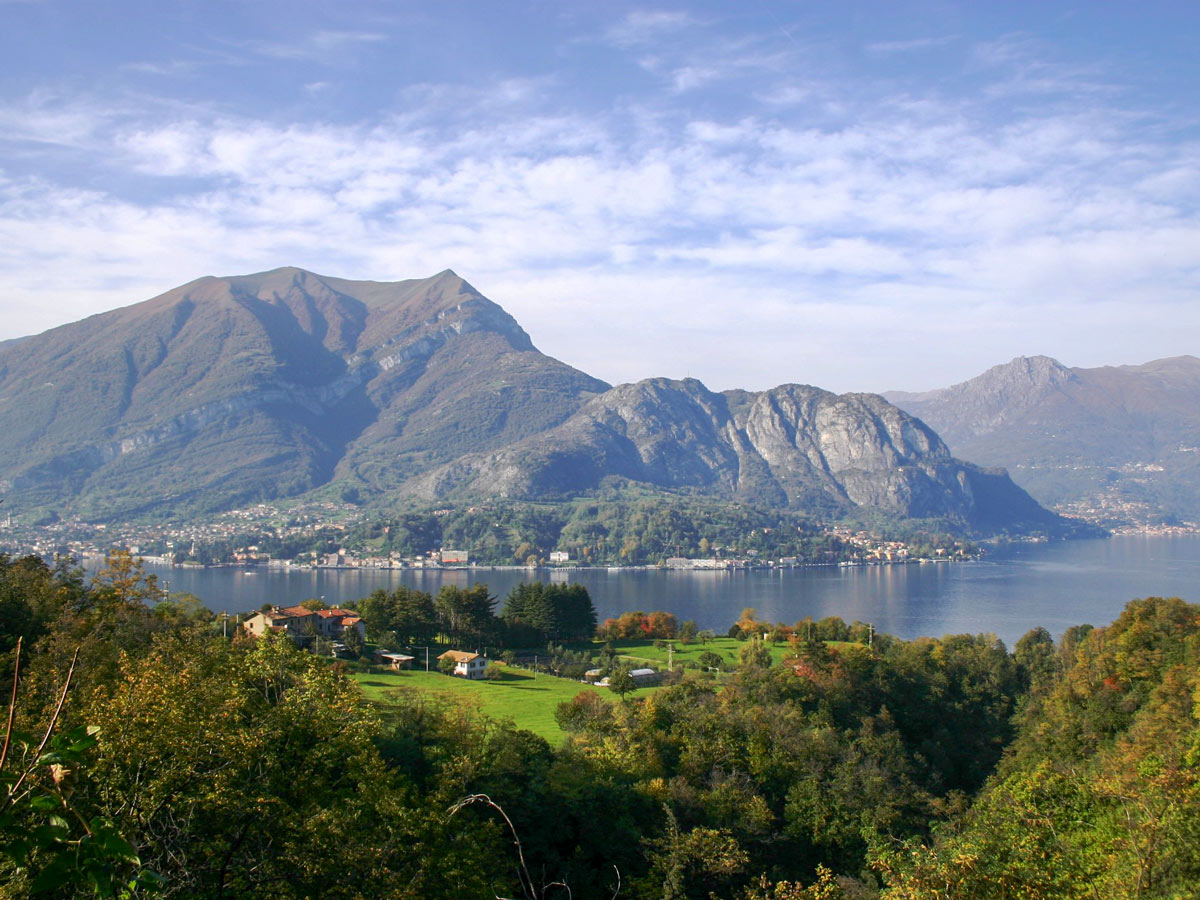 Looking at mountains behind the Lake Como self guided Lombardy Como and Lugano Walk Italy