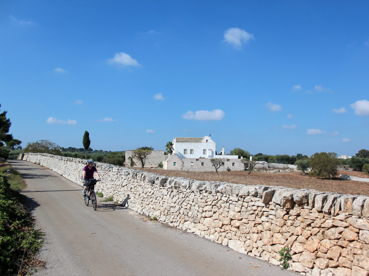 Biker in Puglia on self guided tour Italy