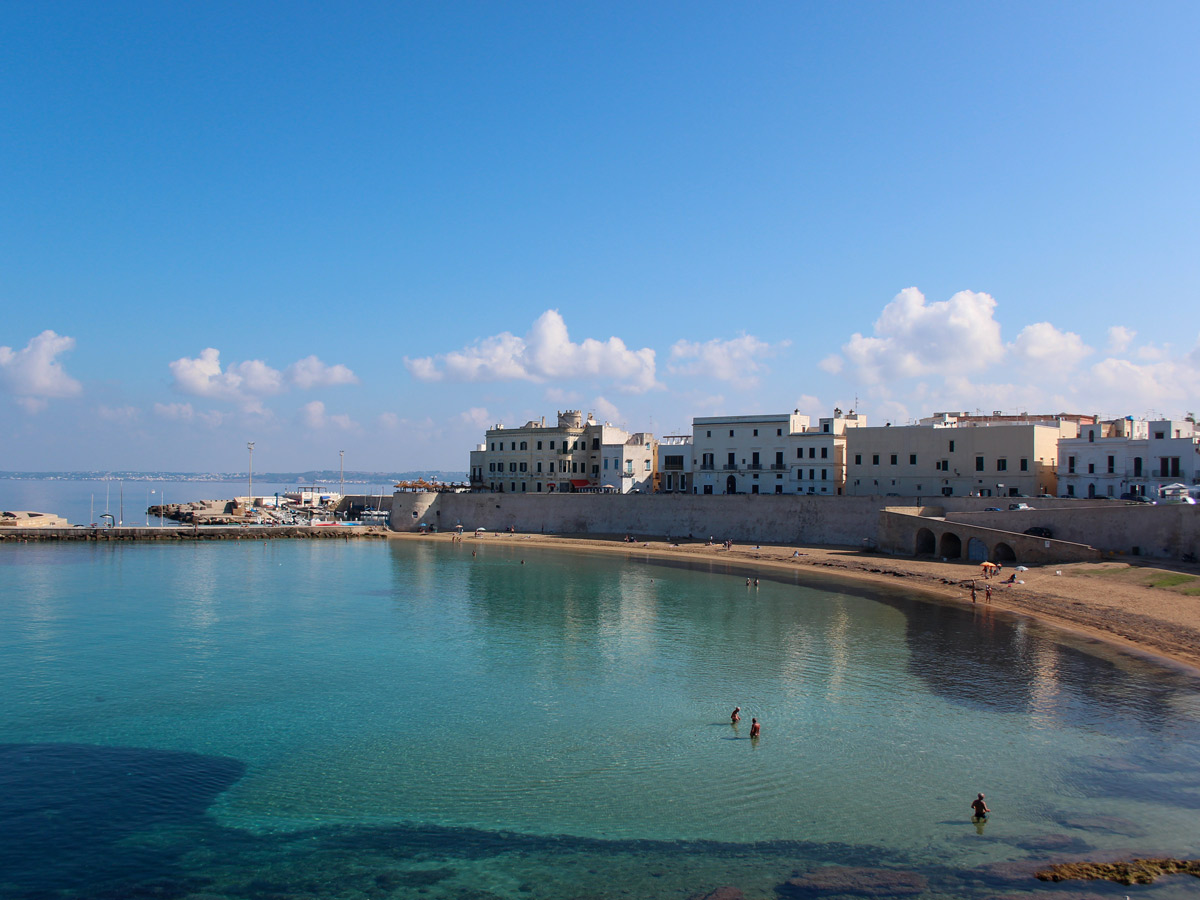 Beautiful bay in Puglia seen on self guided Puglia biking tour