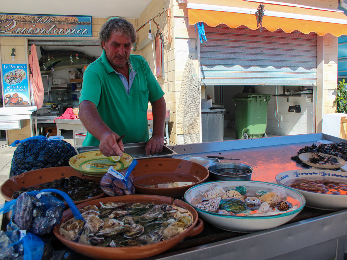 Local market on self guided Puglia biking tour Italy