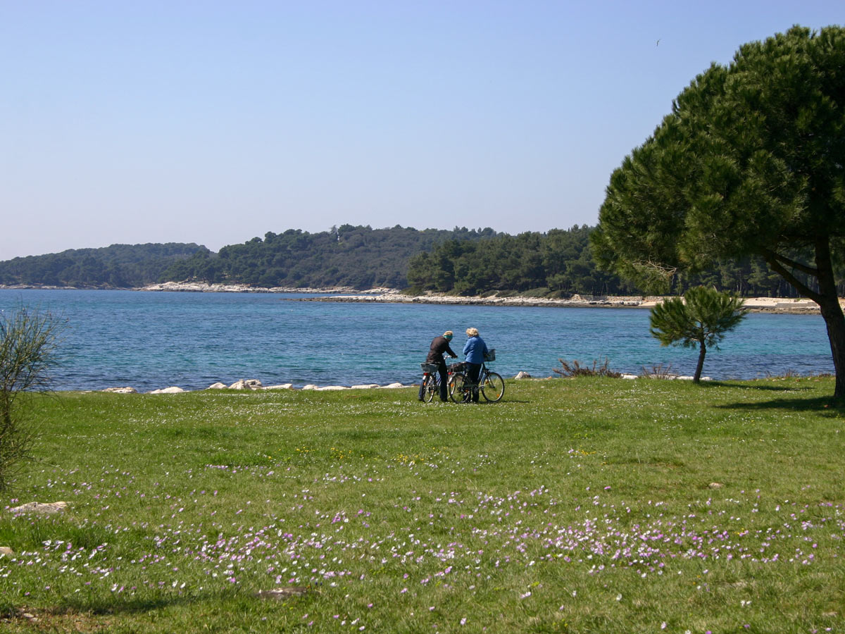 Calm beach along the Venice to Porec biking route