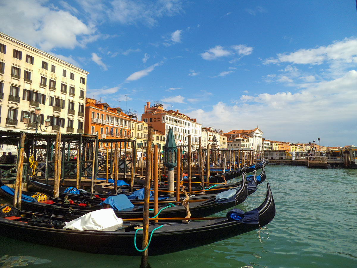 Marina in Venice seen on biking tour to Porec Croatia