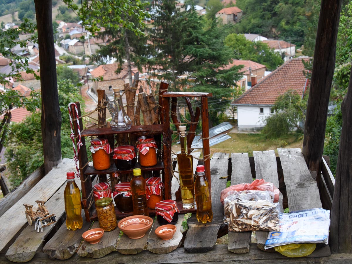 A small traditional shop in Kuratica village near Ohrid visited on the Grand Macedonia Hiking