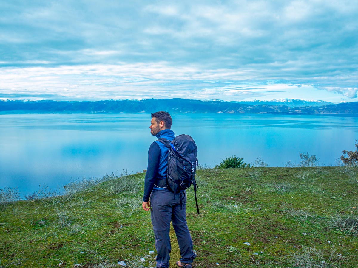 Hiker on Grand Macedonia Hiking Tour in Galichica National Park Macedonia