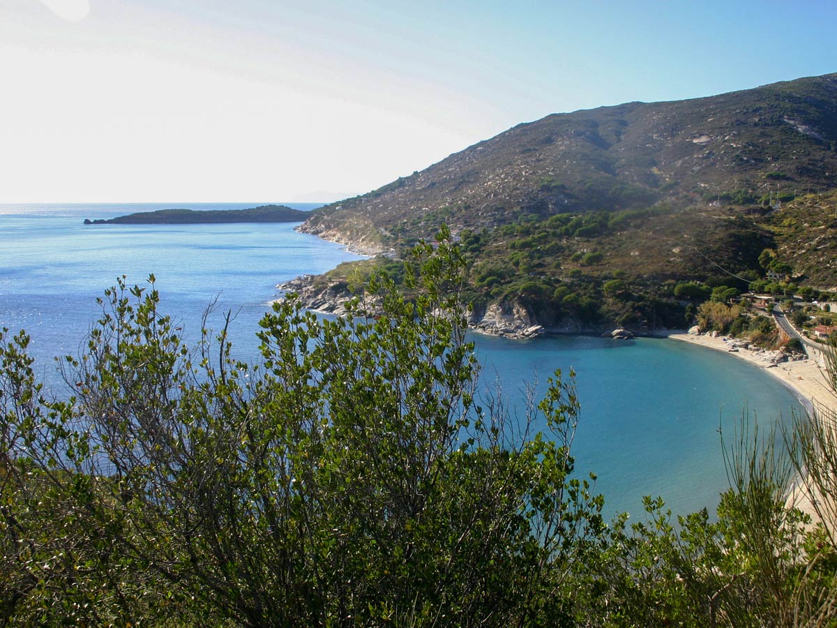 Bay in Elba Island visited on self guided walking tour in Tuscany