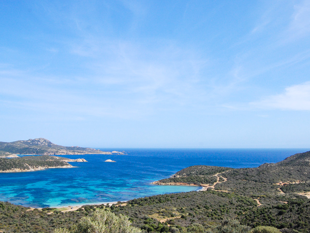 Looking at blue sea at Sardinia Island Italy