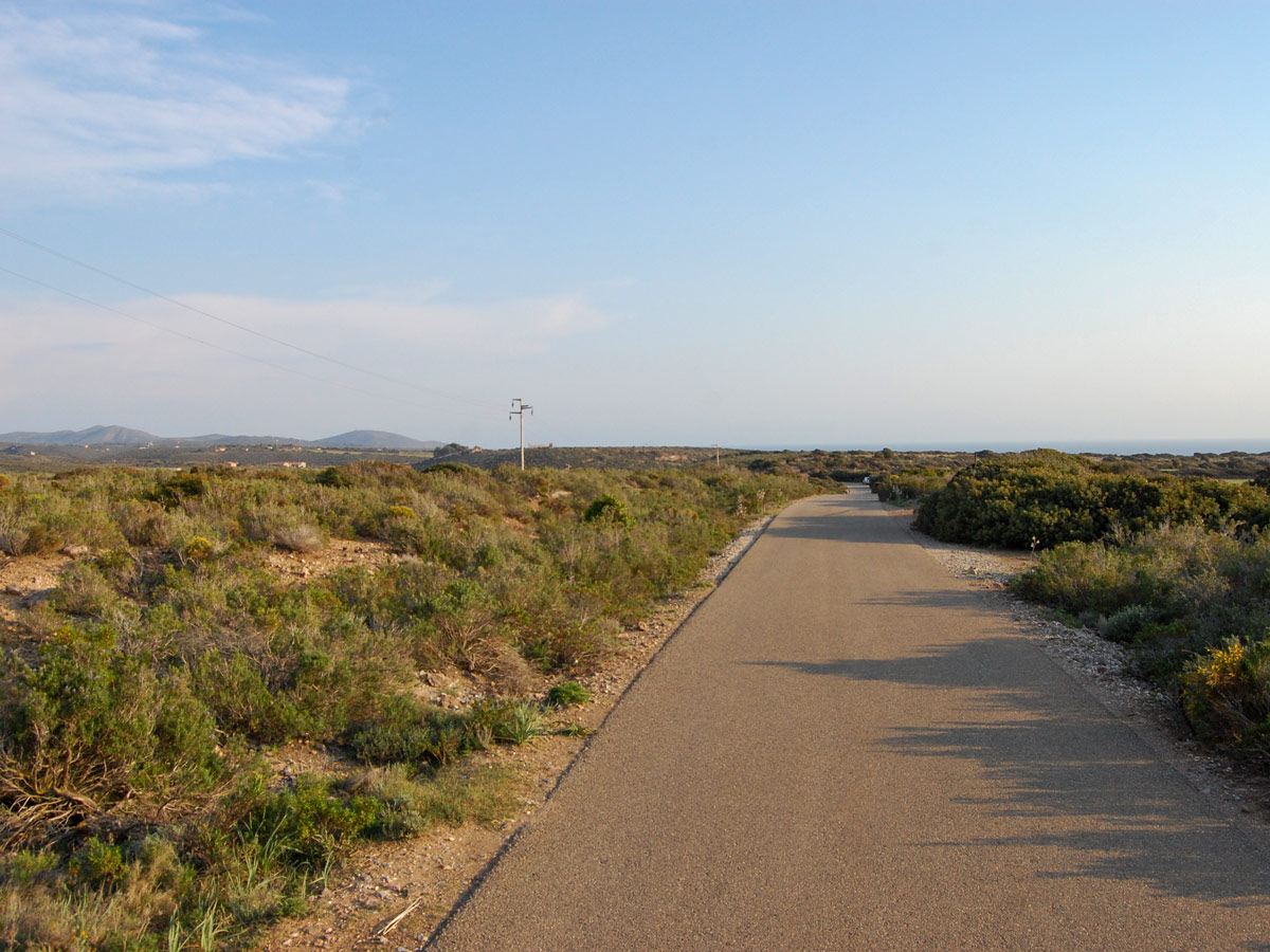 Wide biking path of self guided biking tour in Sardinia