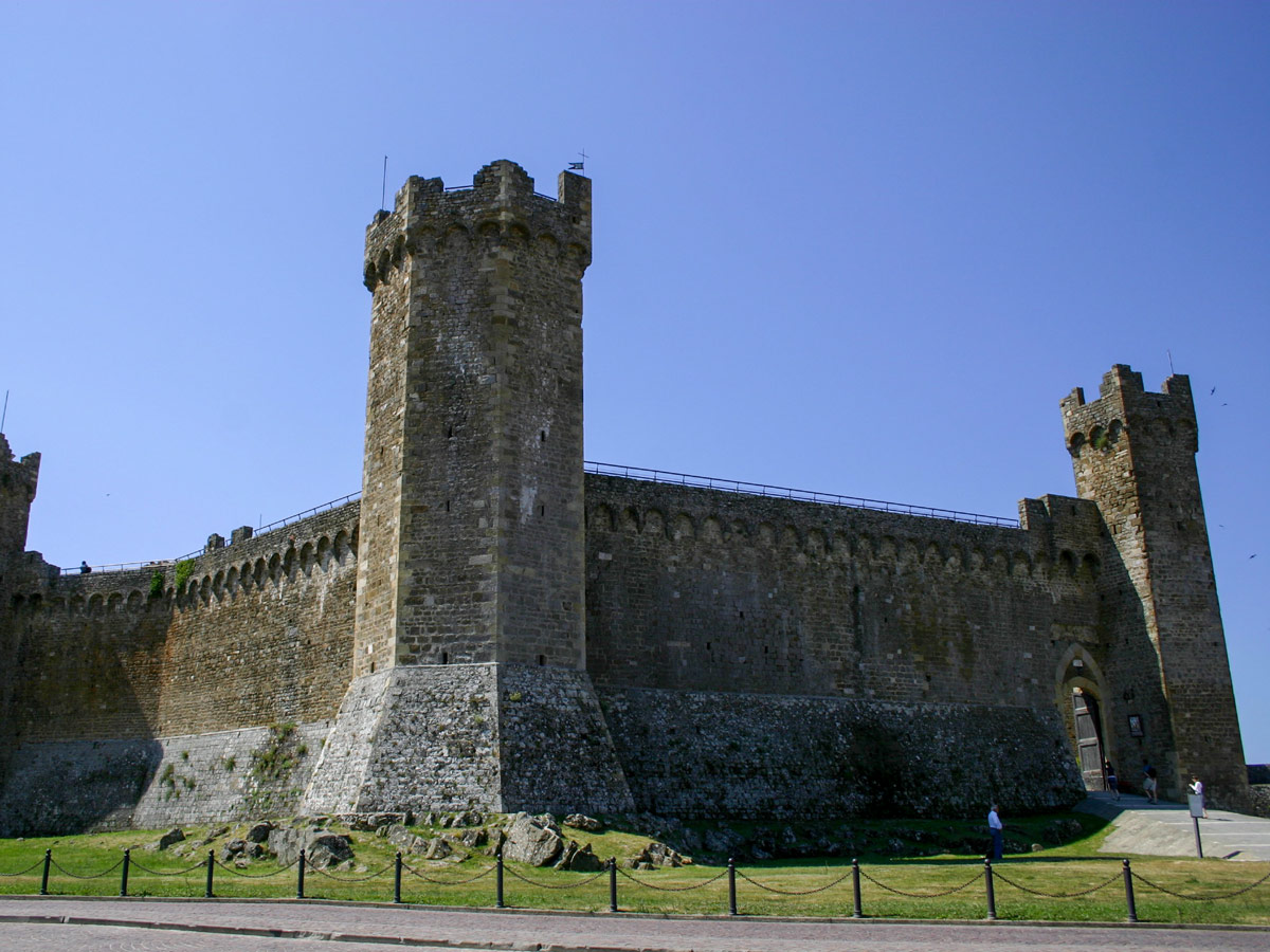 Castello Montalcino in Val dOrcia seen on self guided 5 day biking tour in Tuscany