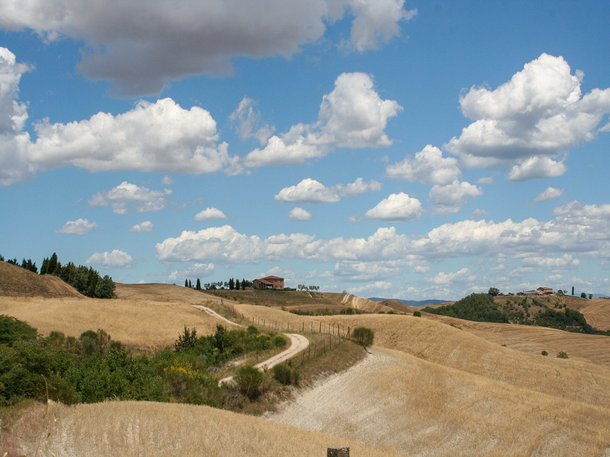 Beautiful Tuscany scenery as seen from the bike ride in Val dOrcia