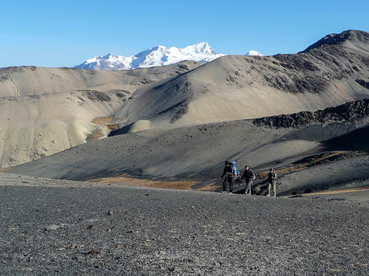 Royal Coldillera path in the Andean mountains in Bolivia