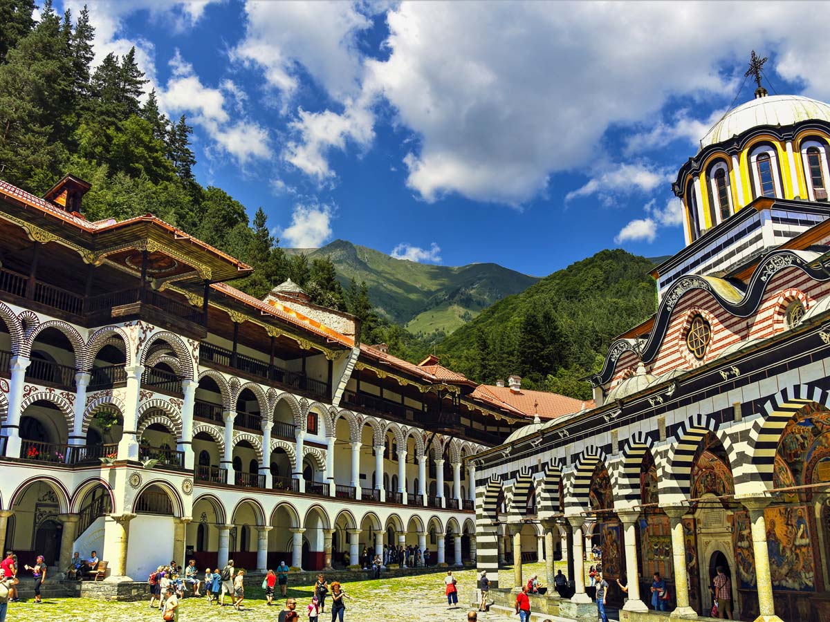 Rila Monastery in Bulgaria visited on a guided biking tour