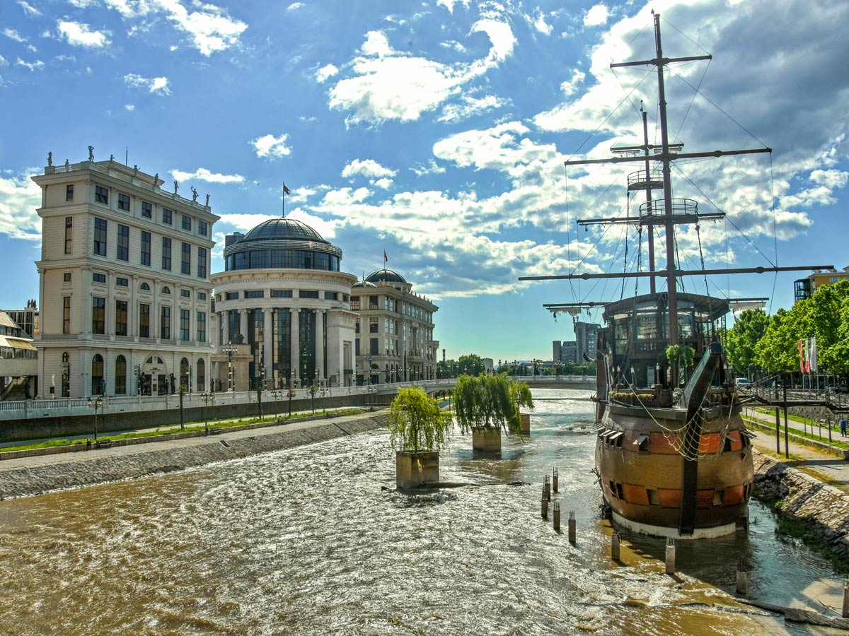 Vardar River in Skopje Macedonia