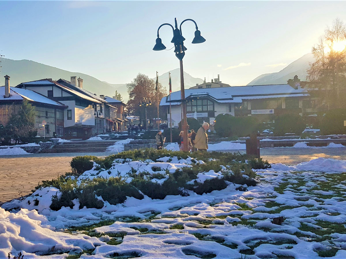 Bansko town center visited on Hiking with the Gods tour in Balkans