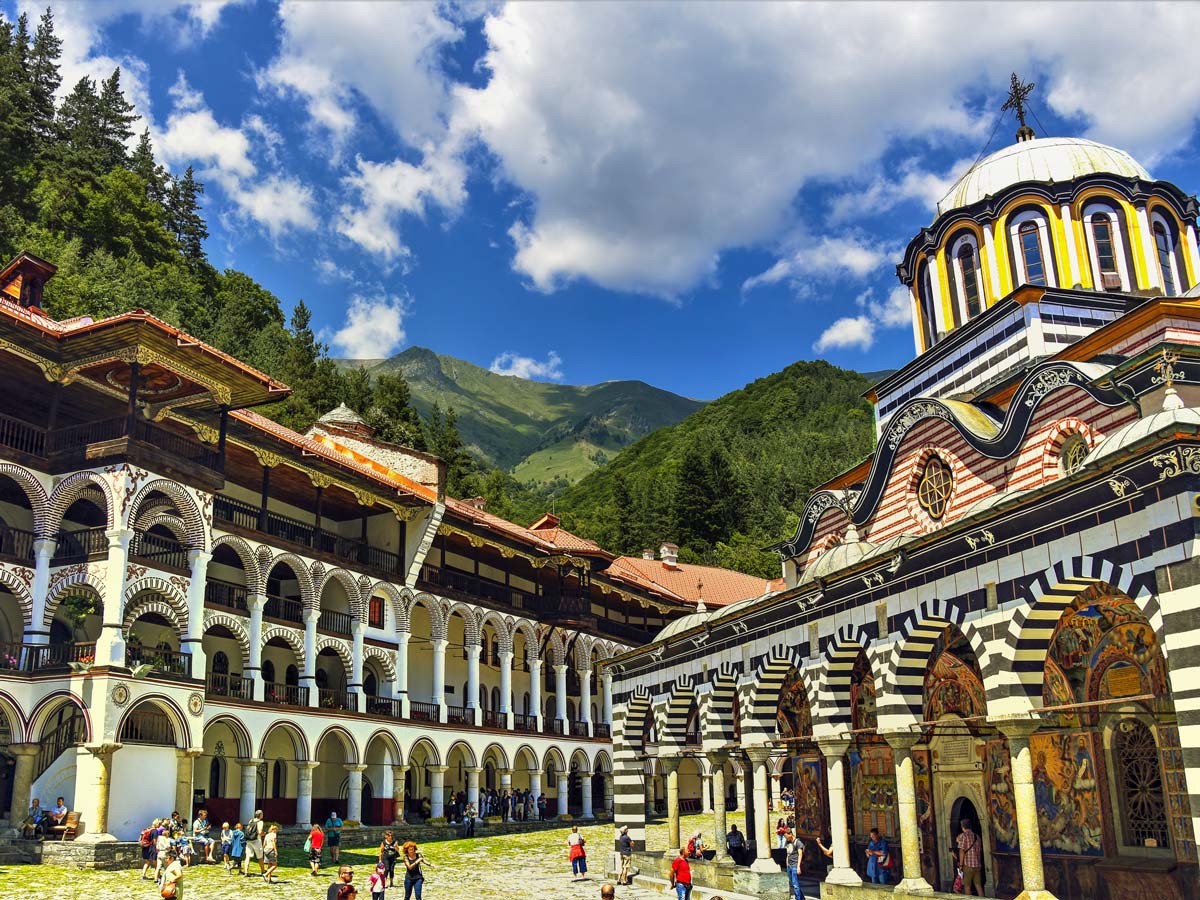 Rila Monastery in Bulgaria as seen on a hiking tour in Balkan Peninsula