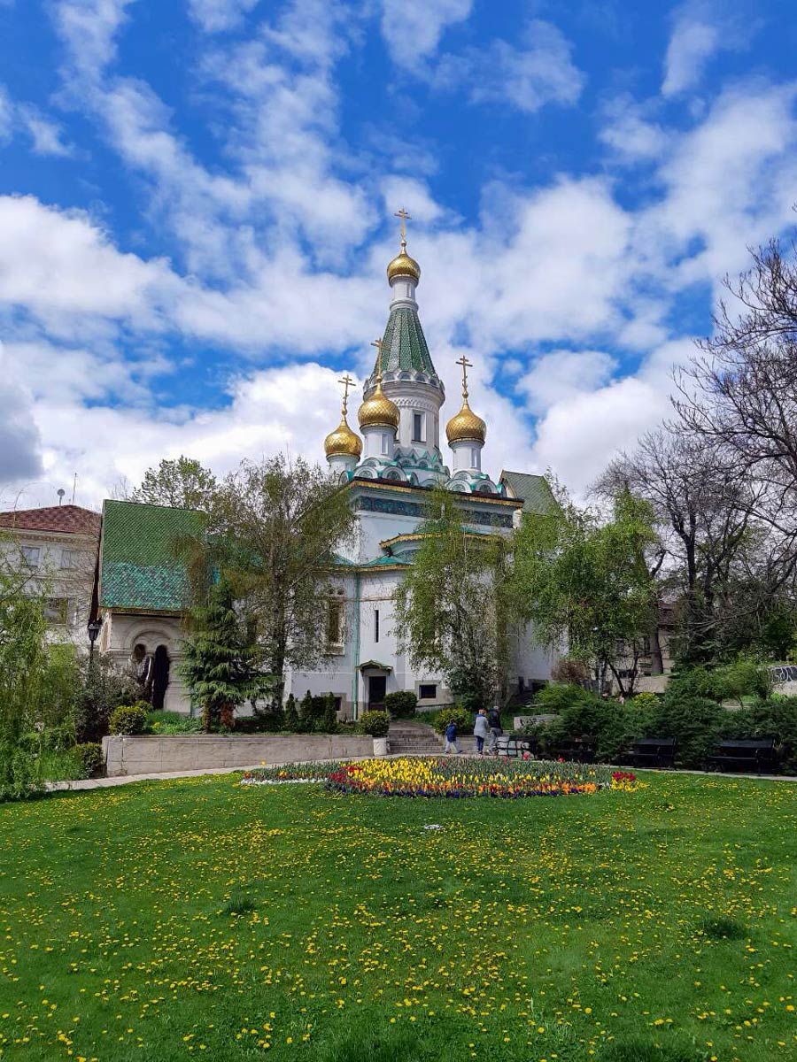 Russian church in Sofia Bulgaria visited on a guided hiking tour in Balkans