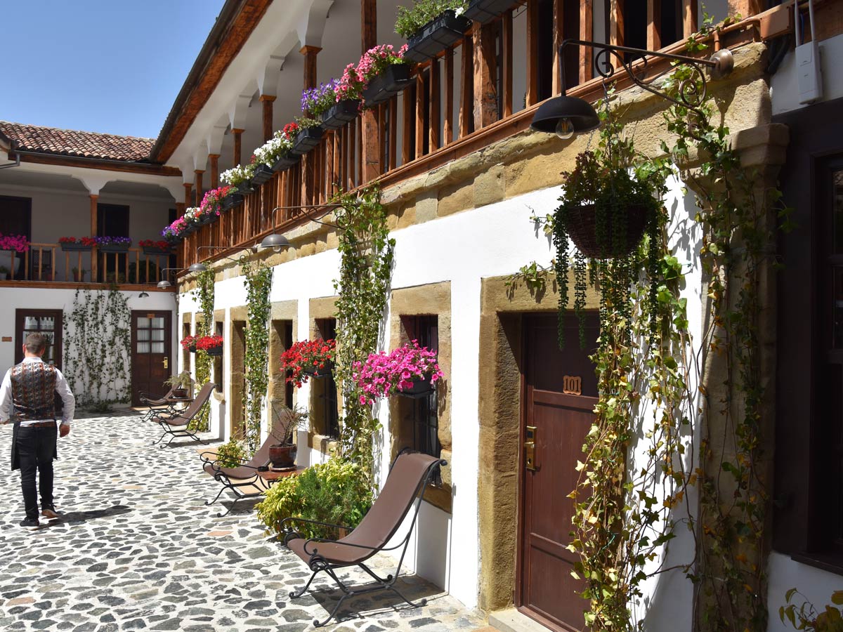 Beautiful streets of Korcha seen while Biking in Albania with a guide