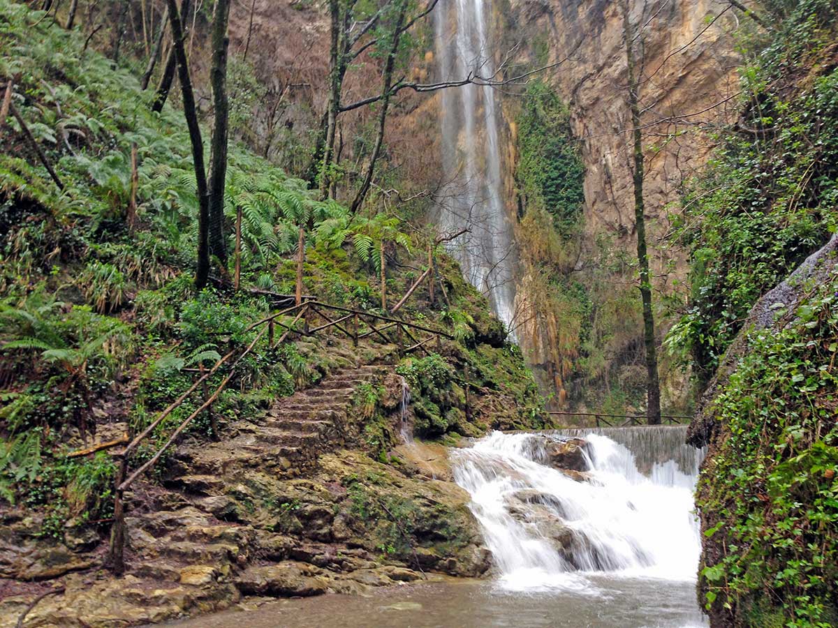 Beautiful waterfalls near Amalfi Coast seen on guided Amalfi Coast Walking Tour in Italy