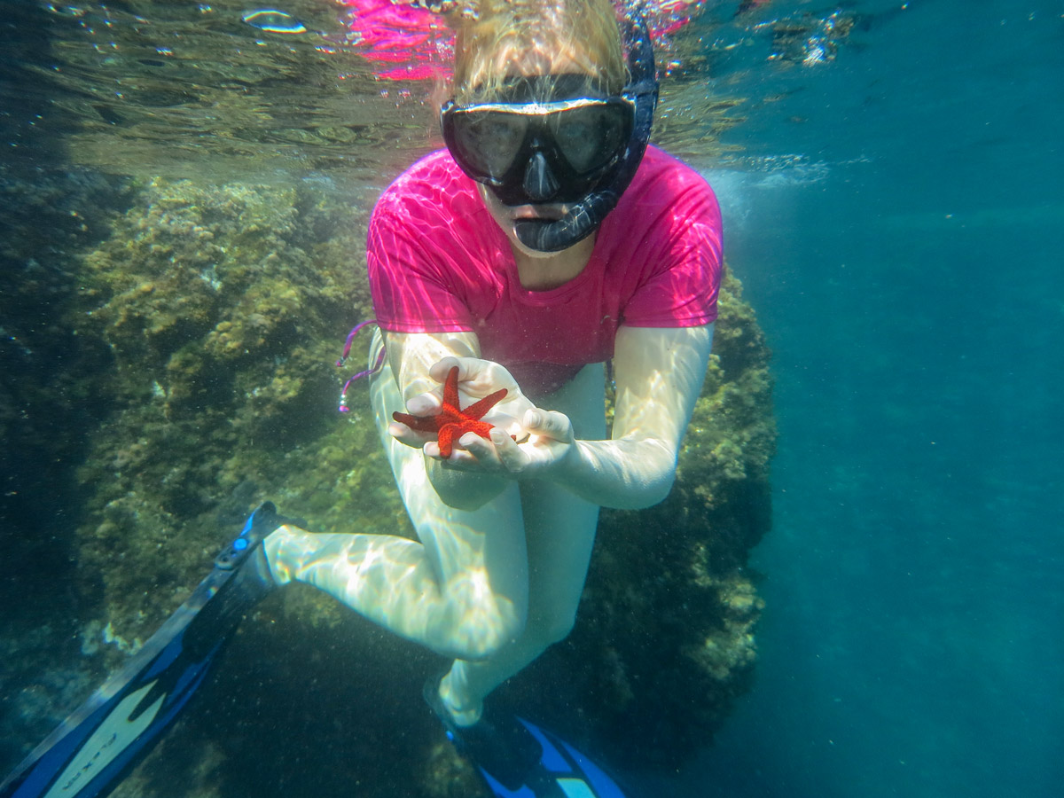 Snorkeling around Ischia island in Italy