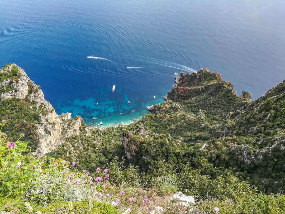 Mediterranean Coast seen on Campania Walking Tour in Italy