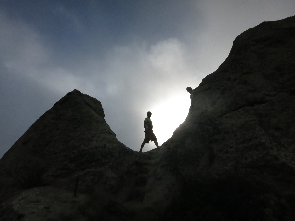 Hiker on the mountain on Sorrento Peninsula Walking Tour