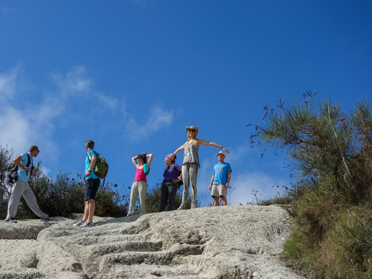 Hiking with the group on Exploring the peninsula tour